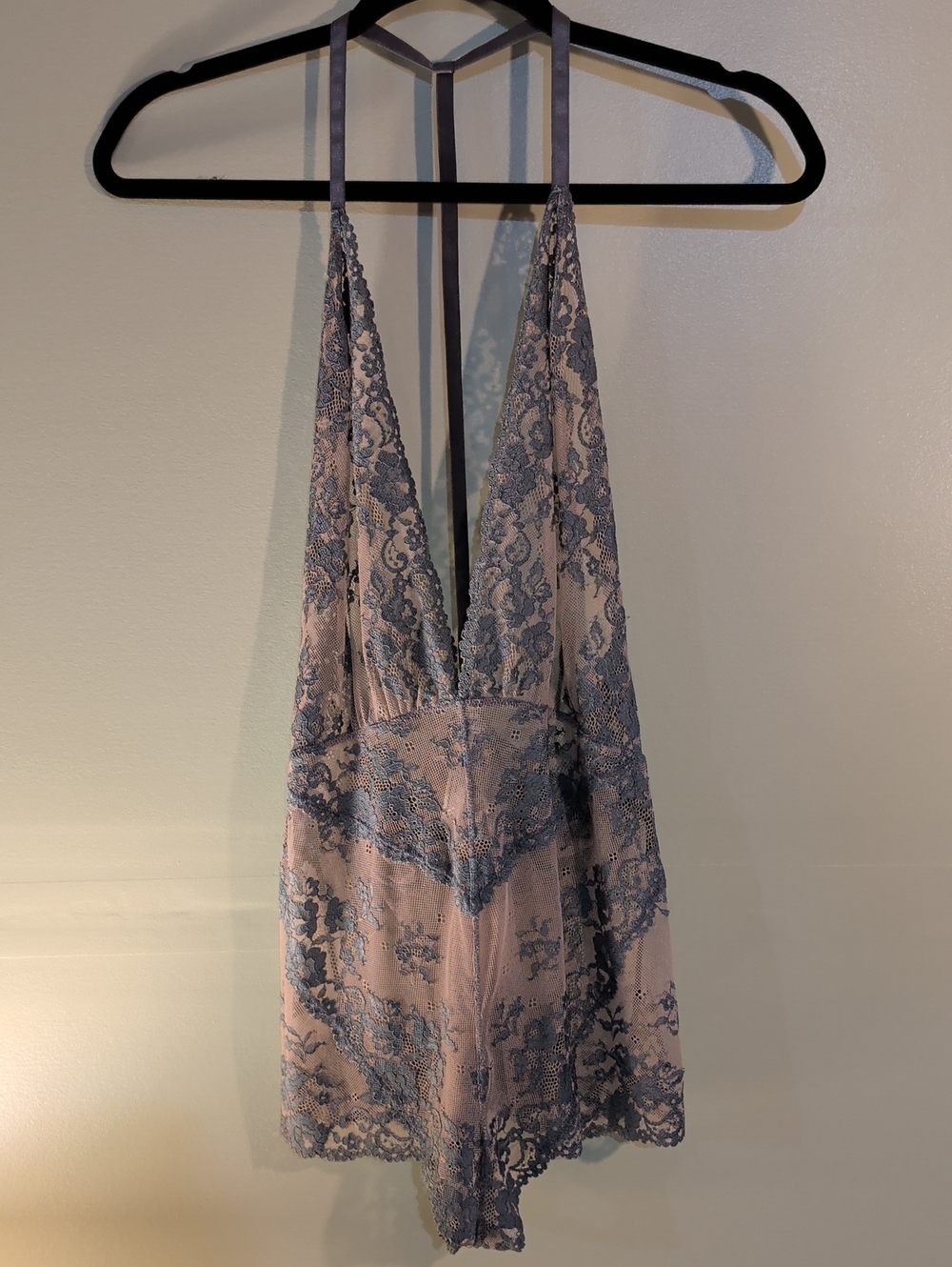 Free People Intimately Lace Halter Bodysuit With Boy Cut Shorts